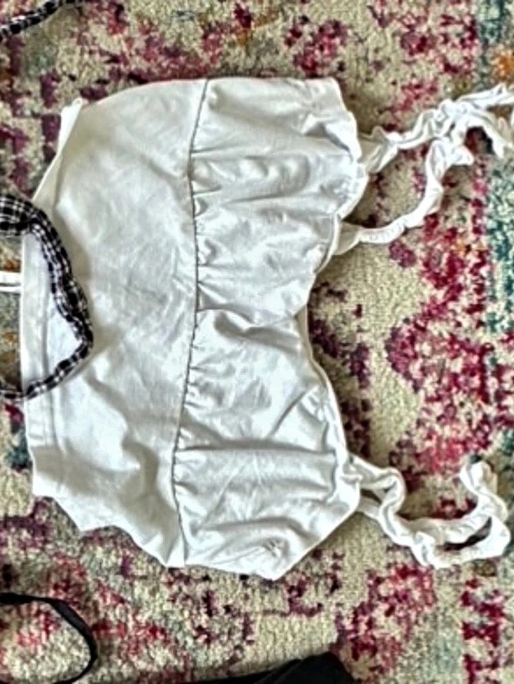 White Ruched Crop Top
